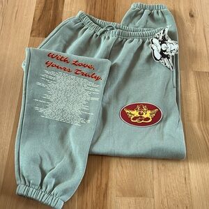 Boys Lie Sage Green Track Joggers with Red Accents